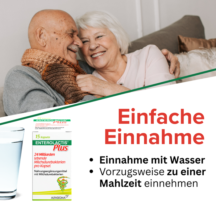 Enterolactis Duo - natürliche Versorgung der Darmflora und des Darmmikrobioms mit L. Casei DG & Inulin - laktosefrei & glutenfrei, 15 St. Kapseln