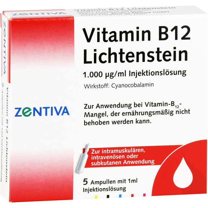 Vitamin B 12 Lichtenstein 1.000 µg/ml Injektionslösung, 5 pc Ampoules