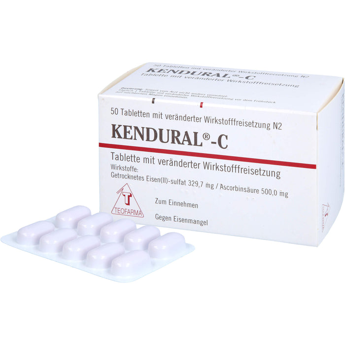 KENDURAL-C Tabletten gegen Eisenmangel, 50 St. Tabletten