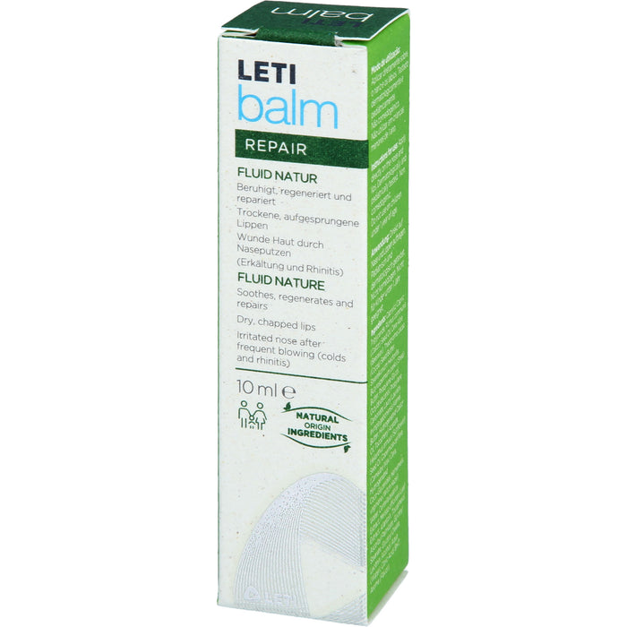 LETI balm Fluid Natur - Schützender Nasen- und Lippenbalsam bei trockener und rissiger Haut mit natürlichen Inhaltsstoffen, 10 ml Creme
