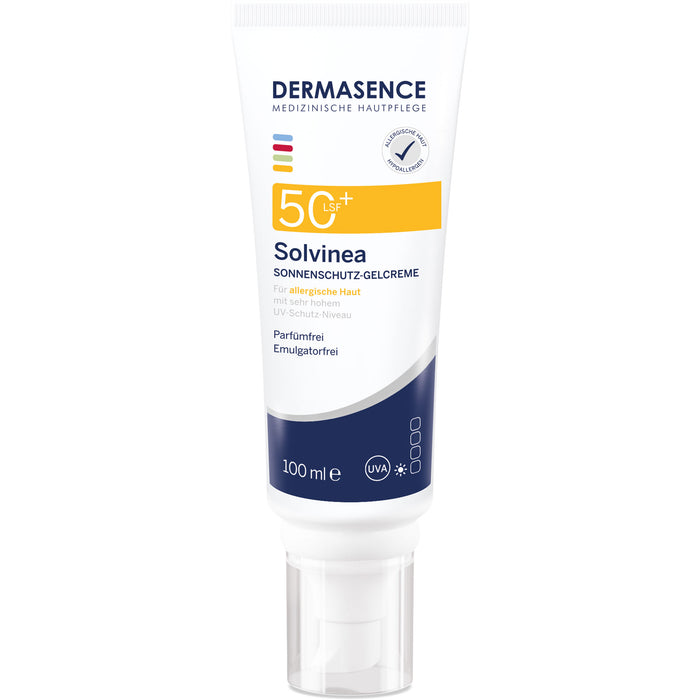 DERMASENCE Solvinea Sonnenschutz-Gelcreme LSF 50+ für allergische Haut, 100 ml Crème