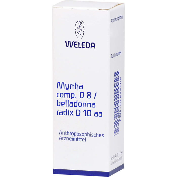 WELEDA Myrrha comp. D8 / Belladonna Radix D10 Mischung, 50 ml Lösung