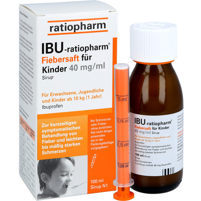 IBU-ratiopharm Fiebersaft für Kinder 4 %, 100 ml Solution
