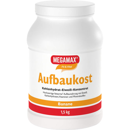 MEGAMAX Fit & Vital Aufbaukost Kohlenhydrat-Eiweiß-Konzentrat Bananen-Geschmack, 1500 g Pulver
