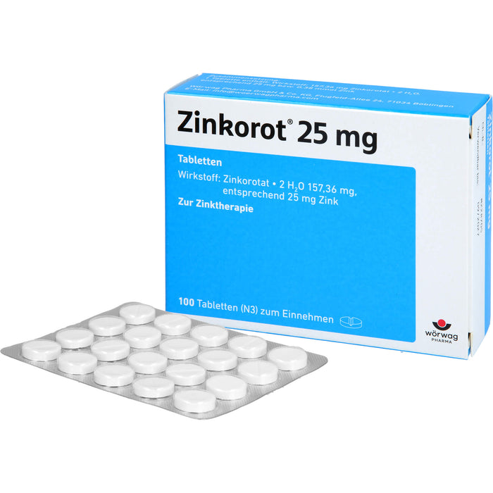 Zinkorot 25 mg Tabletten zur Zinktherapie, 100 pcs. Tablets