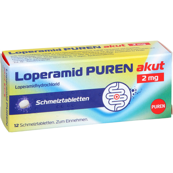 Loperamid PUREN akut 2 mg Schmelztabletten, 12 St. Tabletten