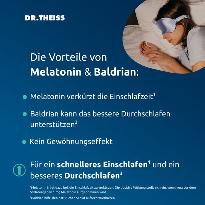 DR. THEISS Melatonin + Magnesium, Schlaf-Muskel-Komplex, 15 pcs. Sachets