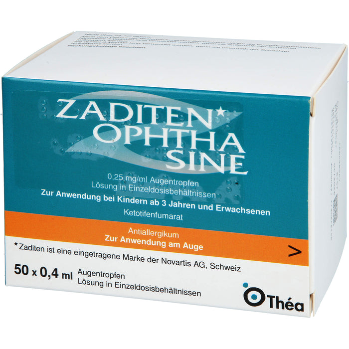 Zaditen ophtha sine 0,25 mg/ml kohlpharma Augentropfen in Einzeldosisbehältnissen, 50 pcs. Single-dose pipettes