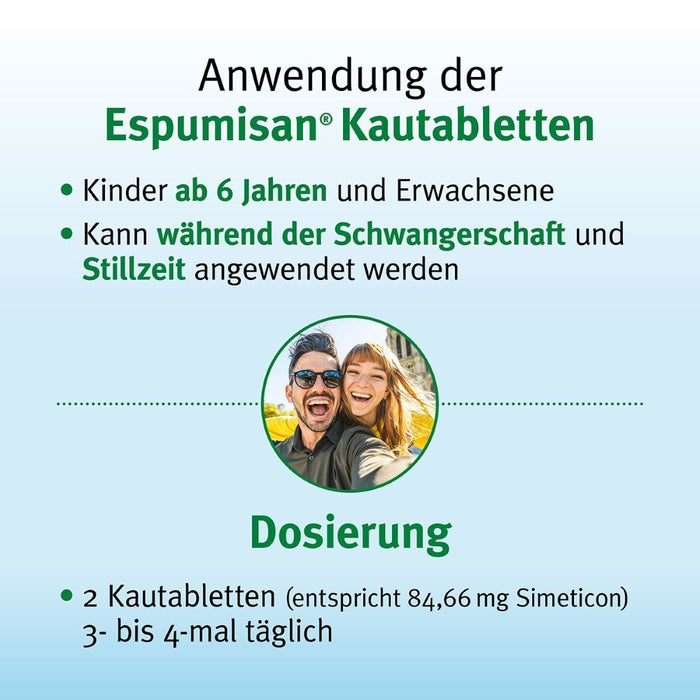 Espumisan Kautabletten bei Blähungen und Völlegefühl, 50 pc Tablettes