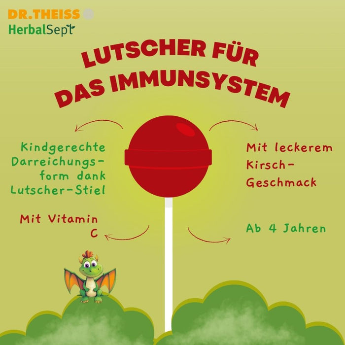 DR.THEISS HerbalSept Immun Lutscher Kids, 6 St., 6 pcs. Lollipop