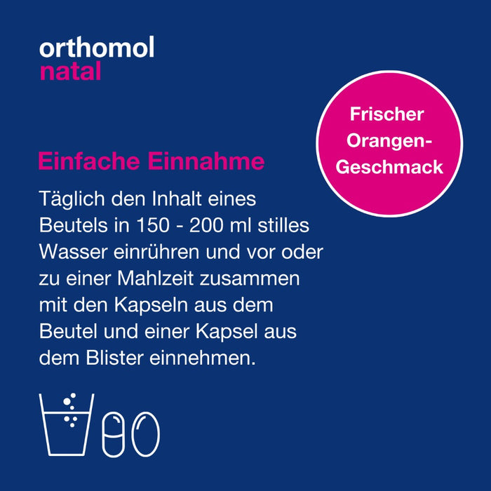 Orthomol Natal - Mikronährstoffe für Schwangerschaft und Stillzeit - mit Folsäure, weiteren Vitaminen und Zink - Granulat/Kapseln, 30 St. Tagesportionen