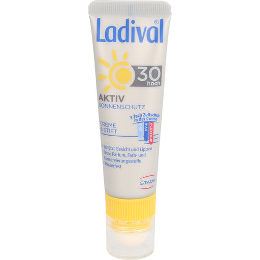 Ladival Aktiv Gesicht und Lippen LSF 30 Creme und Stift, 1 St. Kombipackung