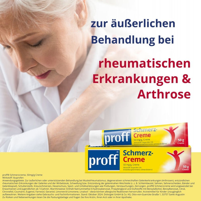 proff Schmerz-Creme zum Einreiben in die Haut, 50 g Cream