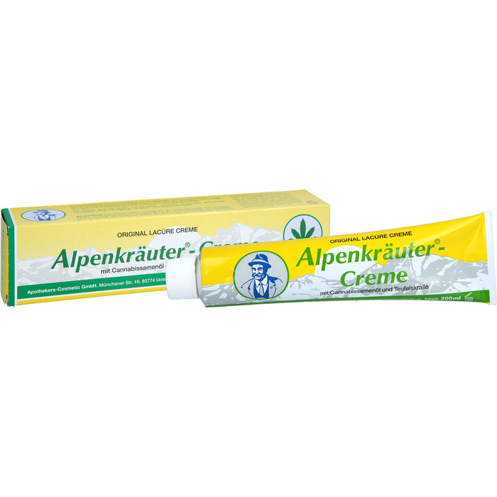Lacure Alpenkräuter-Creme mit Cannabisöl und Teufelskralle, 200 ml Crème
