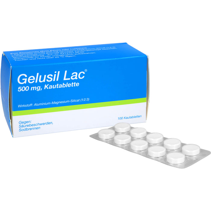 Gelusil Lac Kautabletten gegen Säurebeschwerden, Sodbrennen, 100 pc Tablettes