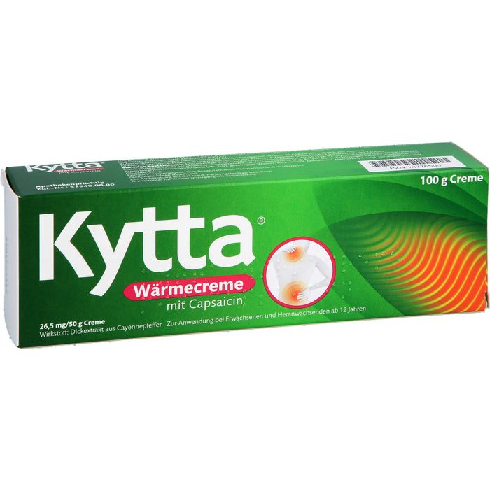 Kytta Wärmecreme mit Capsaicin gegen Muskelschmerzen & Verspannungen, 100 g Creme