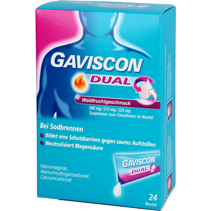 GAVISCON Dual Suspension bei Sodbrennen Waldfruchtgeschmack, 24 pcs. Sachets