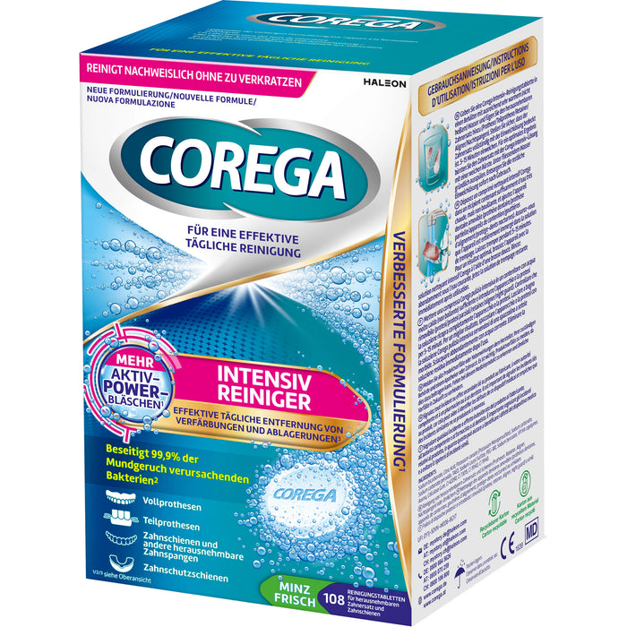 COREGA Tabs Intensiv Reiniger Gebissreinigungstabletten, 108 pcs. Tablets