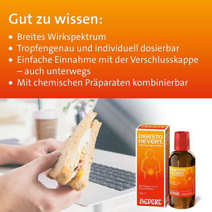 Digesto Hevert Verdauungstropfen bei Magen-Darm-Beschwerden, 30 ml Solution