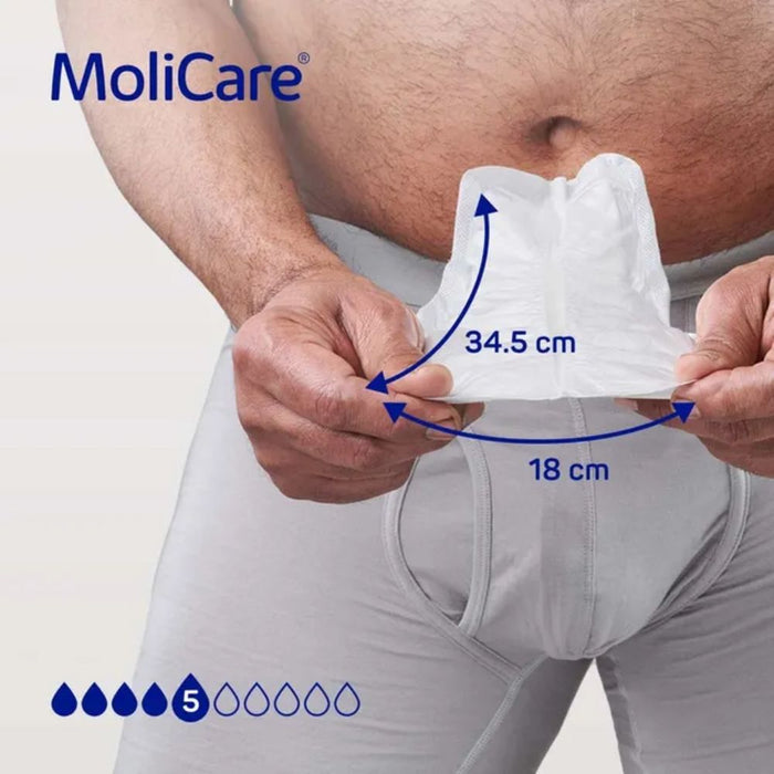 MoliCare Premium Men Pad 5 Tropfen bei mittlerer Blasenschwäche, 14 pcs. Insoles