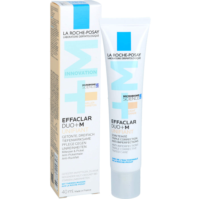 La Roche-Posay Effaclar Duo+M Unifiant getönte, dreifach tiefenwirksame Pflege gegen Unreinheiten heller Farbton, 40 ml Crème