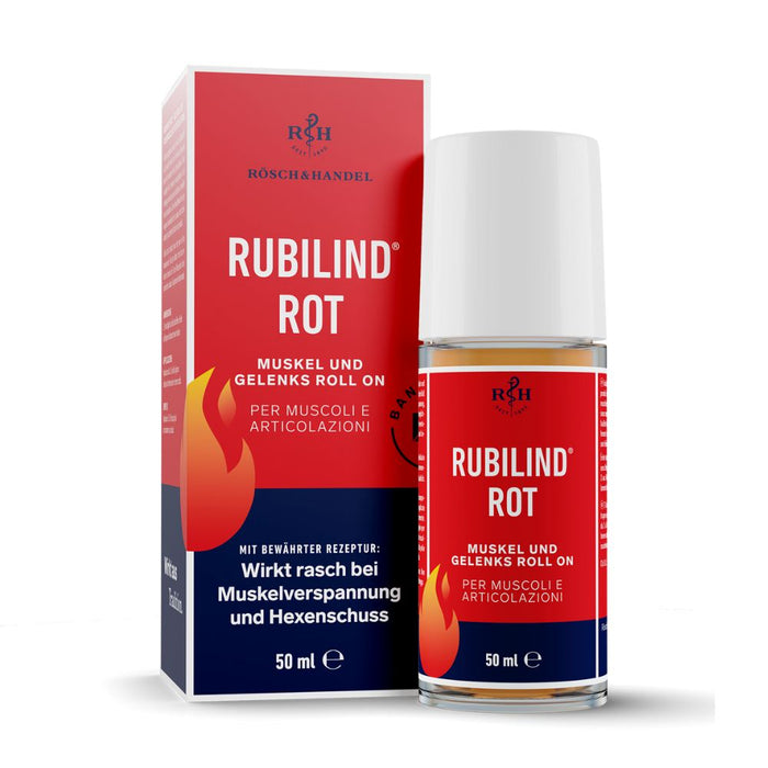 RUBILIND Rot Muskel und Gelenks Roll On bei Muskelverspannung und Hexenschuss, 50 ml Lösung