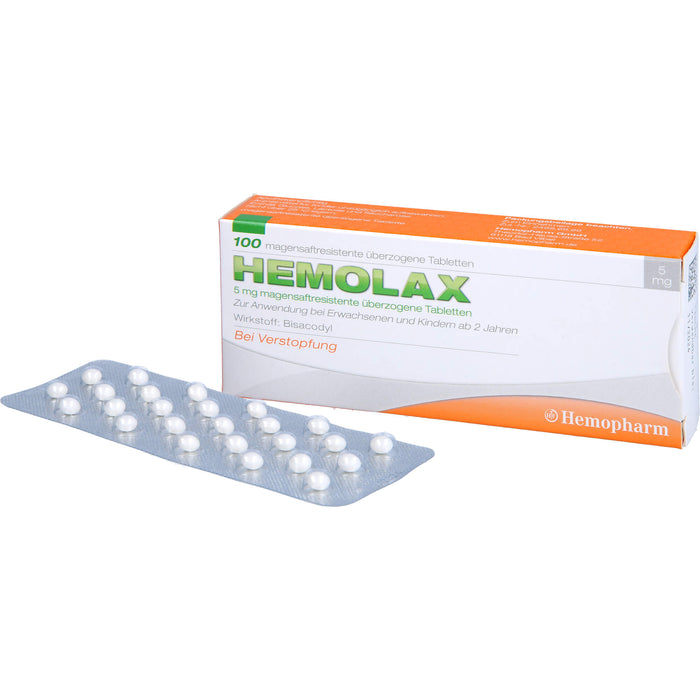 Hemolax 5 mg Tabletten bei Verstopfung, 100 pc Tablettes