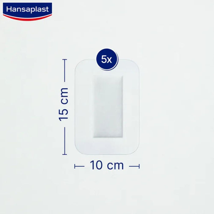 Hansaplast Aqua Protect 10 x 15 cm atmungsaktiver, wasserfester Wundverband polstert die Wunde, ohne zu verkleben, 5 pcs. dressing