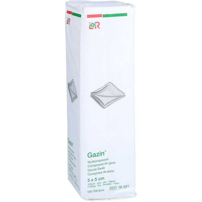 Gazin Mullkompresse 5 cm x 5 cm unsteril 12 lagig, 100 pcs. Compresses