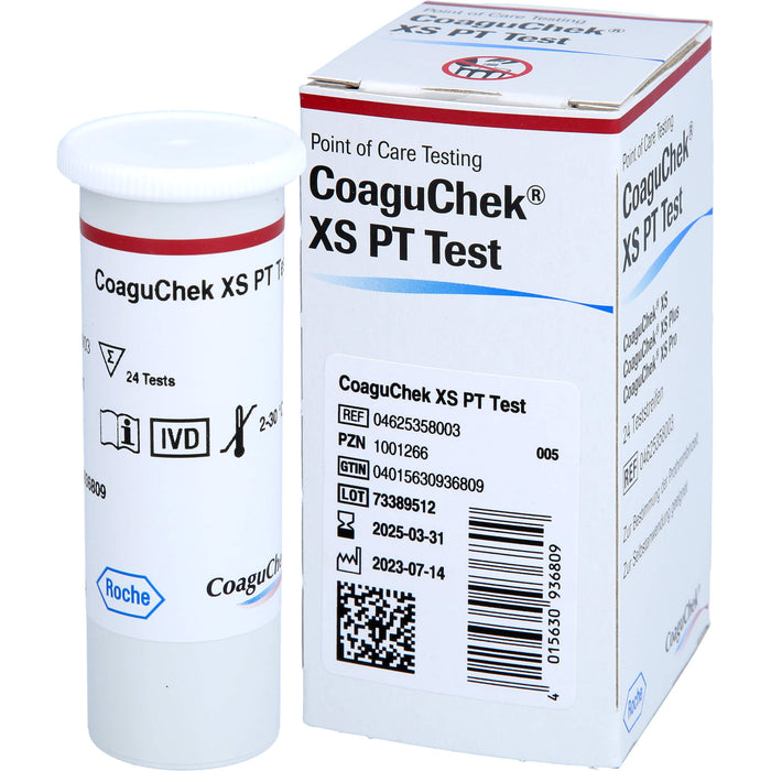 CoaguChek XS PT Teststreifen, 24 pc Bandelettes réactives