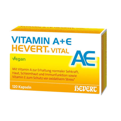 Vitamin A+E Hevert Vital für Augen, Haut und Immunsystem, 120 St. Kapseln