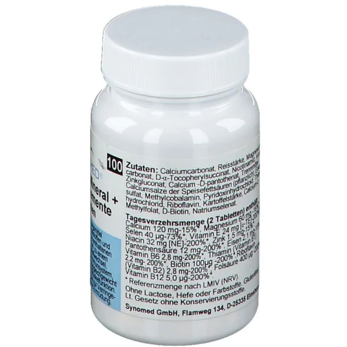 SYNOMED Multivit + Mineral + Spurenelemente Tabletten, 100 pcs. Tablets
