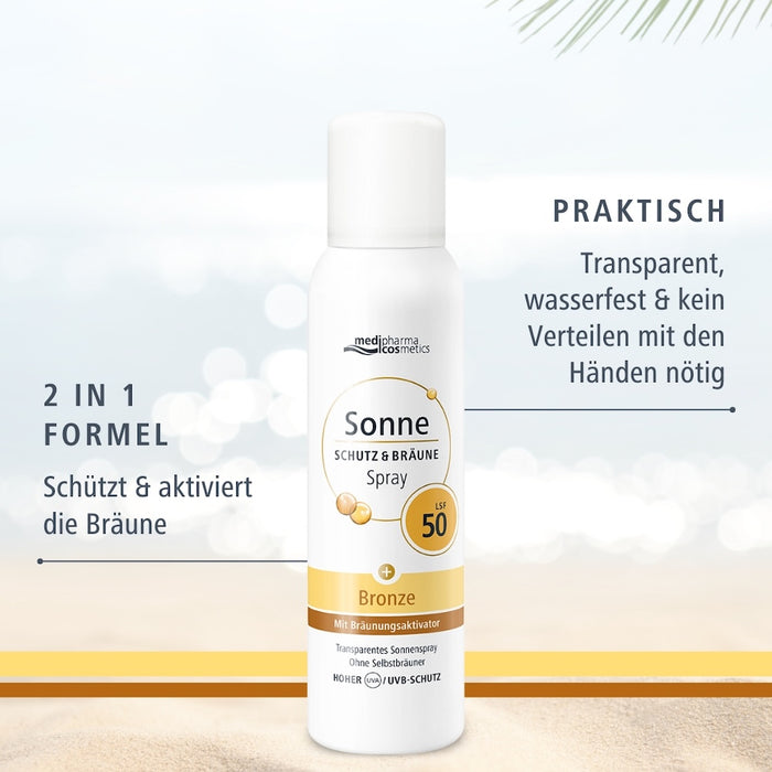 Medipharma Cosmetics Sonne Schutz & Bräune Bronze Spray LSF 50, 150 ml Solution