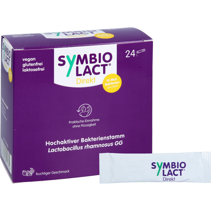 SymbioLact Direkt Sticks mit 10 Mrd. Lactobacillus rhamnosus GG mit fruchtigem Geschmack, 24 pcs. Sticks