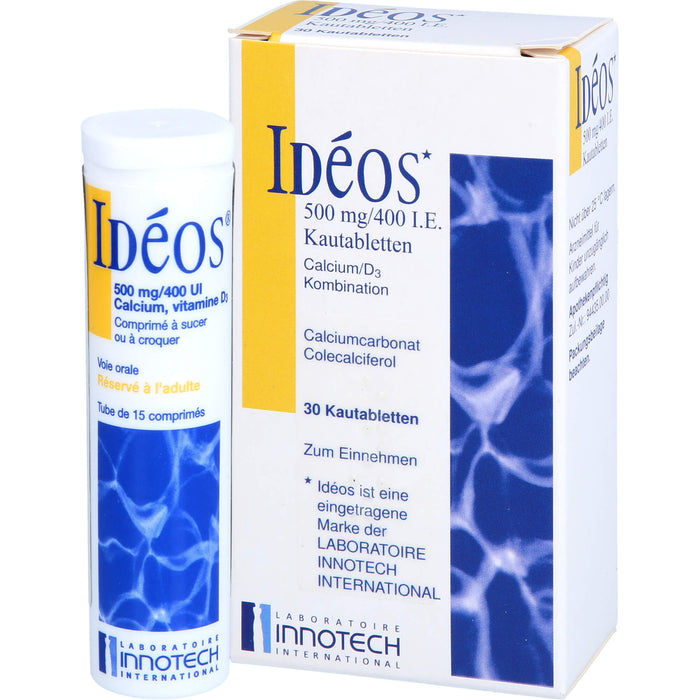 Ideos 500 mg / 400 I.E. kohlpharma Kautabletten, 30 pc Tablettes