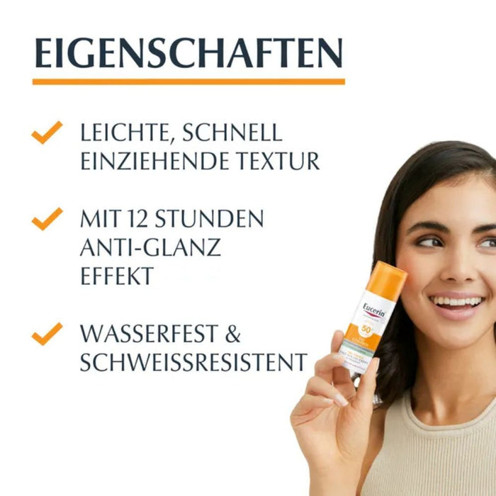 Eucerin Oil Control Face Sun Gel-Creme LSF 50+, 50 ml Cream