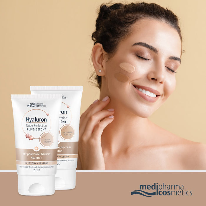 Medipharma Cosmetics Hyaluron Nude Perfection Fluid getönt heller Hauttyp LSF20, 50 ml Creme