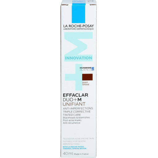 La Roche-Posay Effaclar Duo+M Unifiant getönte, dreifach tiefenwirksame Pflege gegen Unreinheiten dunkler Farbton, 40 ml Creme