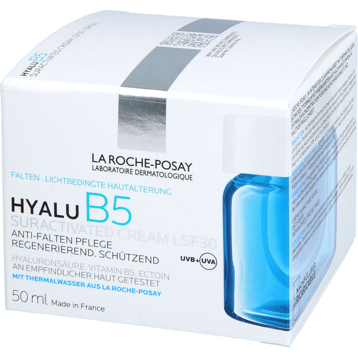 La Roche-Posay Hyalu B5 Suractivated Cream LSF 30 Anti-Falten-Pflege, regenerierend, schützend Nachfüllpack, 50 ml Cream