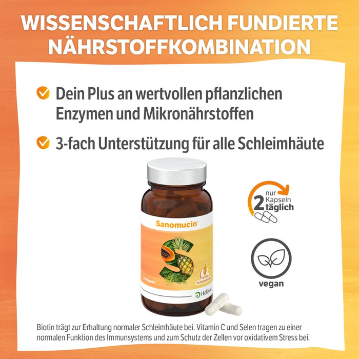 HELIXOR Sanomucin 3-fach Unterstützung für Schleimhäute, 60 pc Capsules