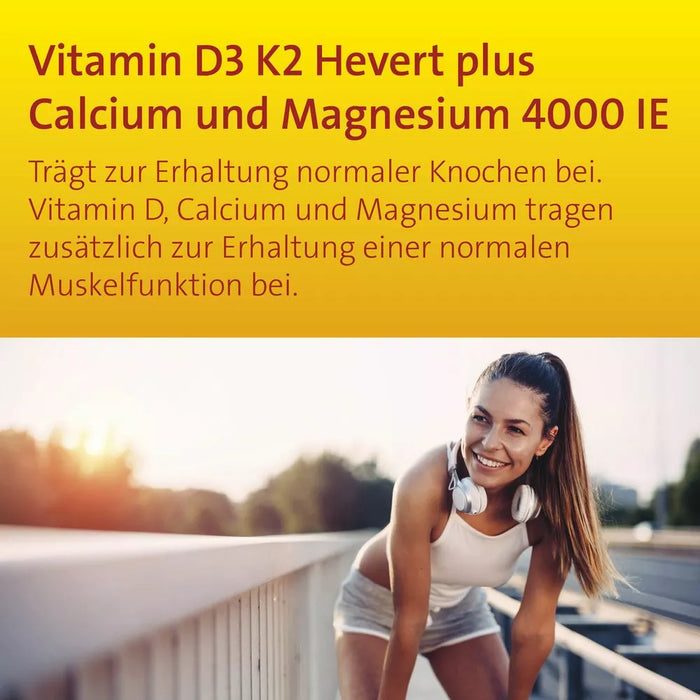 Vitamin D3 K2 Hevert  plus Calcium und Magnesium 4000 IE, 60 St., 60 pcs. Capsules