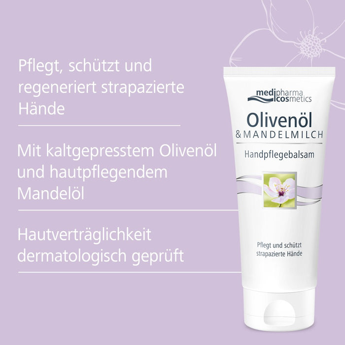 Medipharma Cosmetics Olivenöl & Mandelmilch Handpflegebalsam, 100 ml Cream
