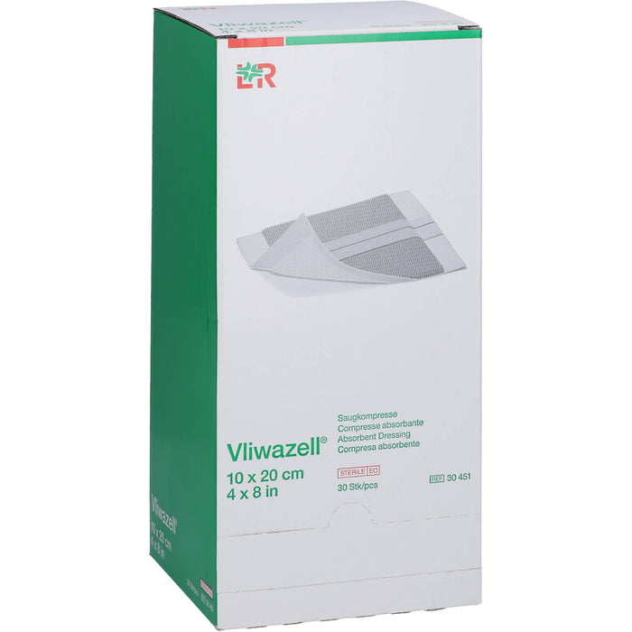 Vliwazell Saugkompressen steril 10 x 20 cm, 30 pc Compresses