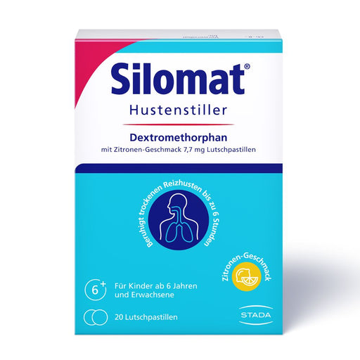 Silomat Hustenstiller 7,7 mg Dextromethorphan  Lutschpastillen mit Zitronen-Geschmack, 20 St. Pastillen