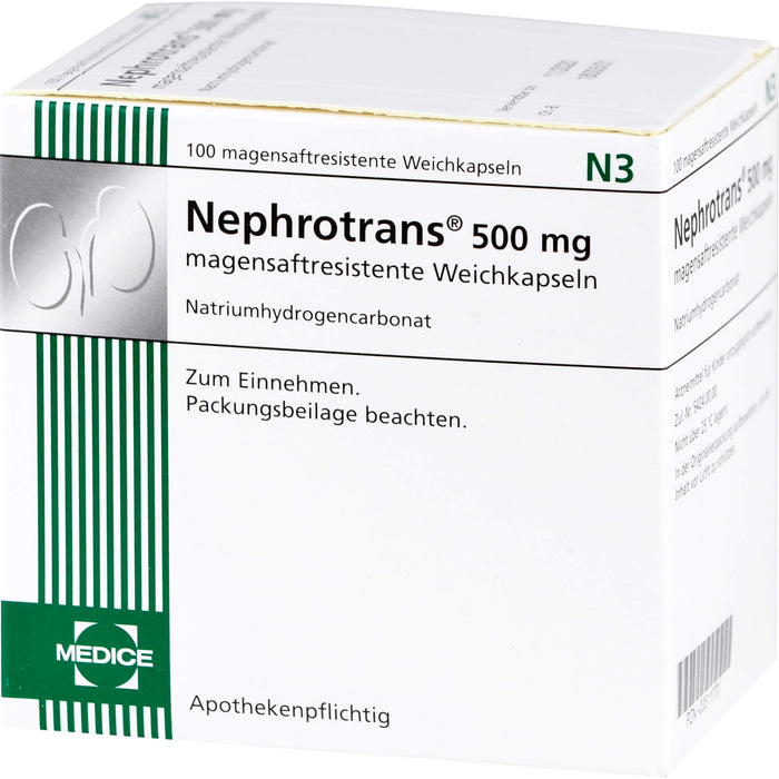 Nephrotrans 500 mg Weichkapseln bei Übersäuerung des Blutes, 100 pcs. Capsules