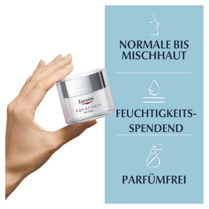 Eucerin AQUAporin ACTIVE normale Haut bis Mischhaut Creme, 50 ml Crème