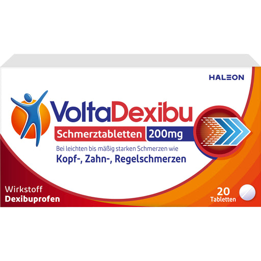 VoltaDexibu 200 mg Schmerztabletten bei leichten bis mäßig starken Schmerzen, 20 St. Tabletten