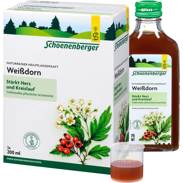 Naturreiner Heilpflanzensaft Weißdorn, 600 ml Solution