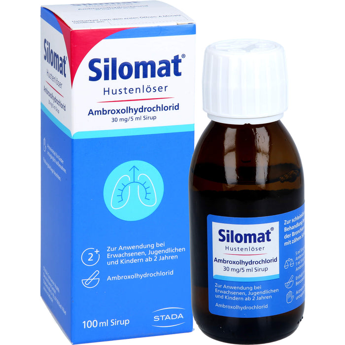 Silomat Hustenlöser erleichtert das Abhusten mit Erdbeer-Vanille-Geschmack für Kinder ab 2 Jahren, 100 ml Solution