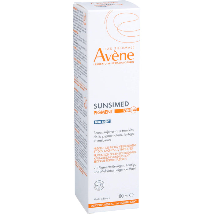 Avène Sunsimed Pigment LSF 50+ Eau Thermale zur Vorbeugung von lichtbedingten Pigmentflecken und Hautalterung, 80 ml Lösung